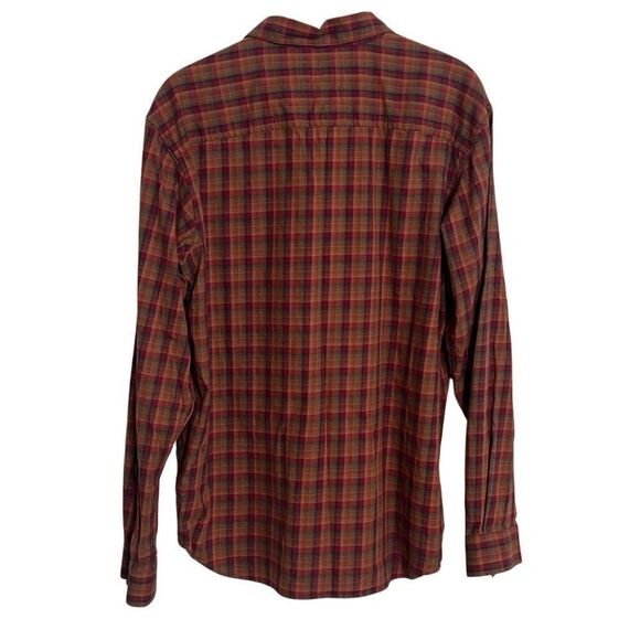 Columbia Plaid Pocket Long Sleeve Button Down Shirt Red Orange Size Large - Picture 7 of 7